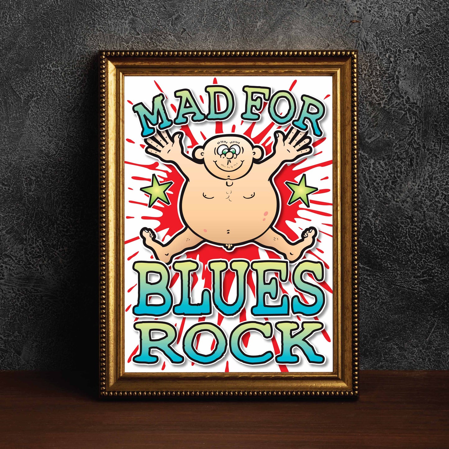 Blues Rock Art Print / Mad For Music Poster / Wall Décor