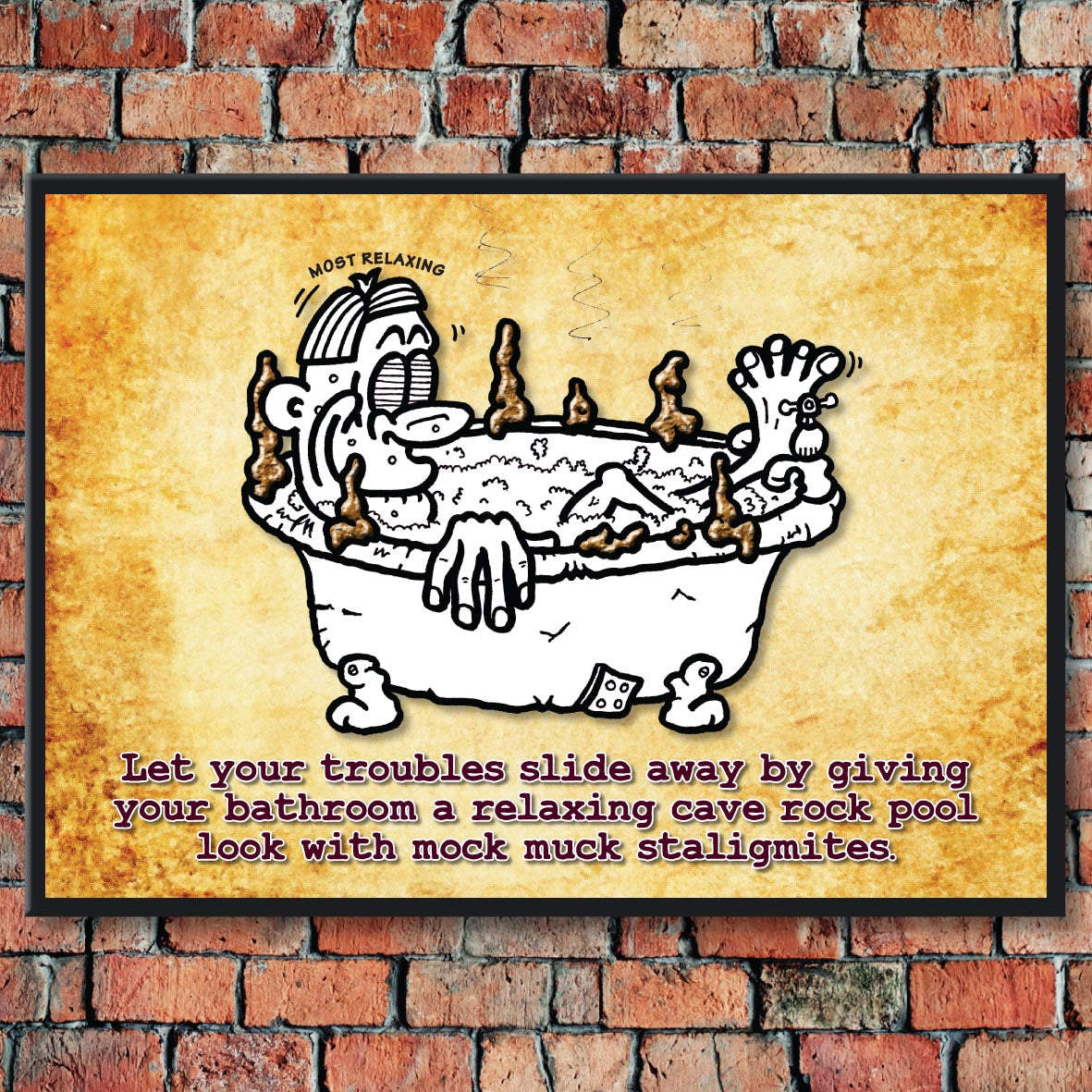 Bathing Bliss Cartoon Art Print