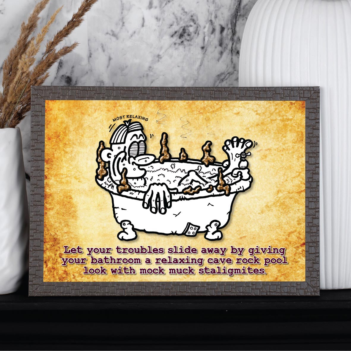 Bathing Bliss Cartoon Art Print