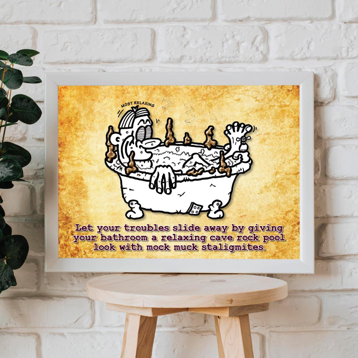 Bathing Bliss Cartoon Art Print