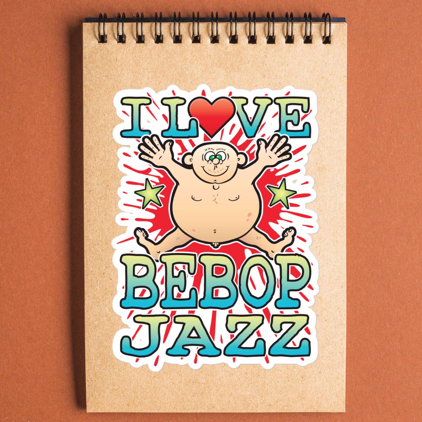 Bebop Jazz Vinyl Kiss-Cut Sticker / 14 x 10cm