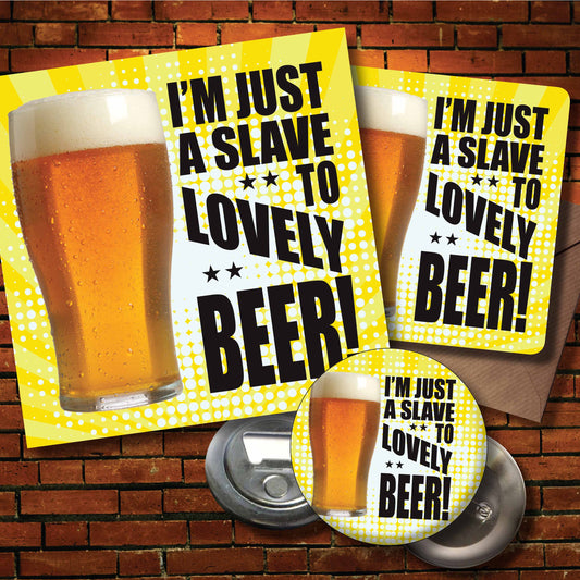 Lovely Beer! Art Print + Badge + Bottle Opener + Birthday Card