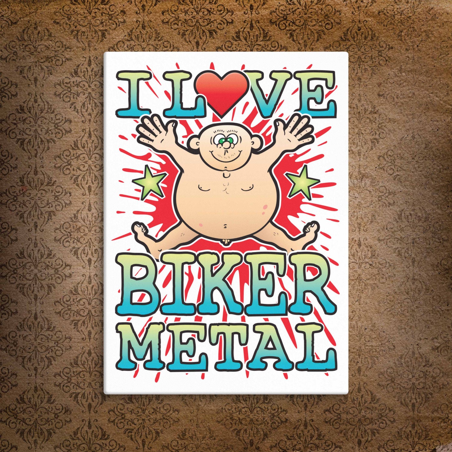 Biker Metal Canvas Print 30x40cm