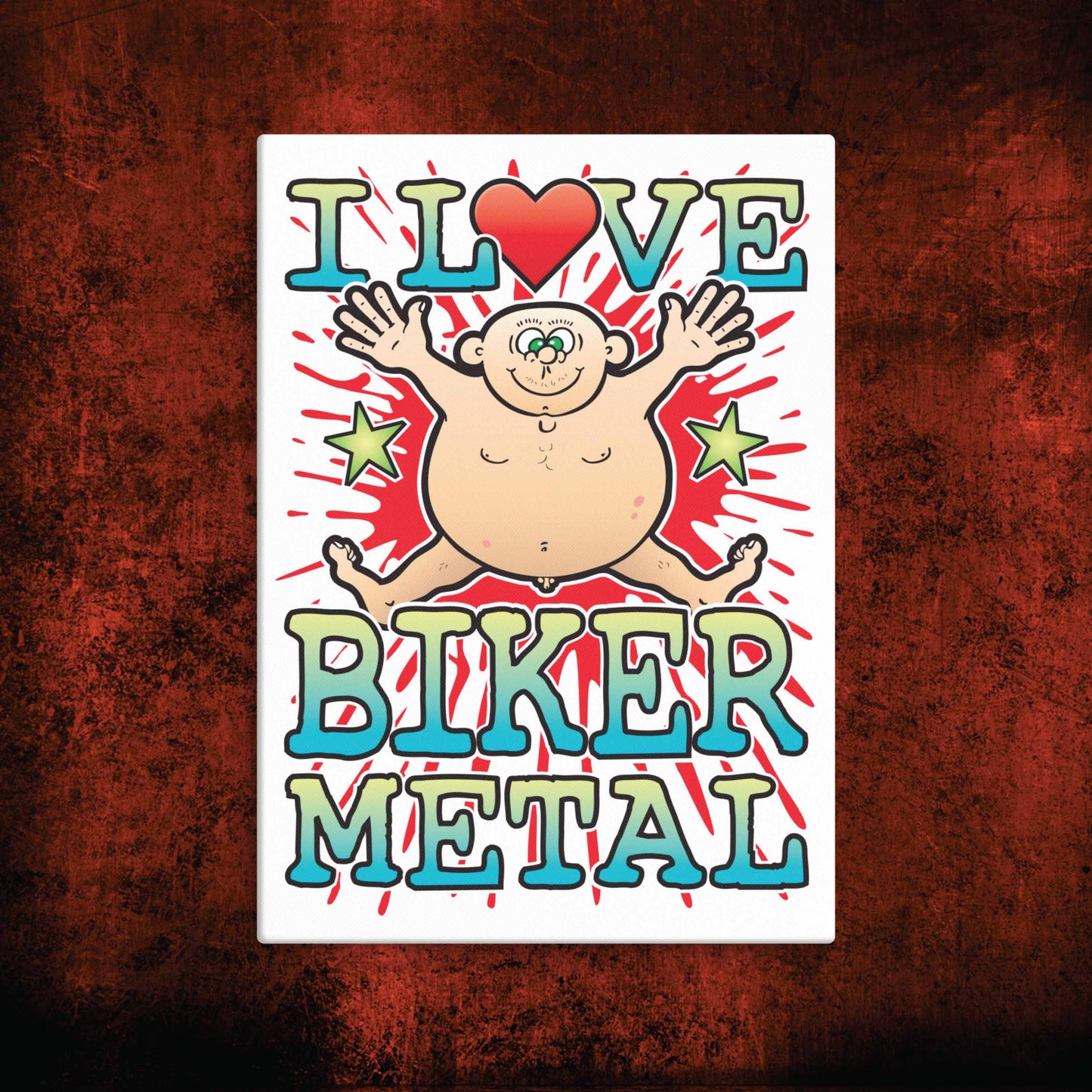 Biker Metal Canvas Print 30x40cm