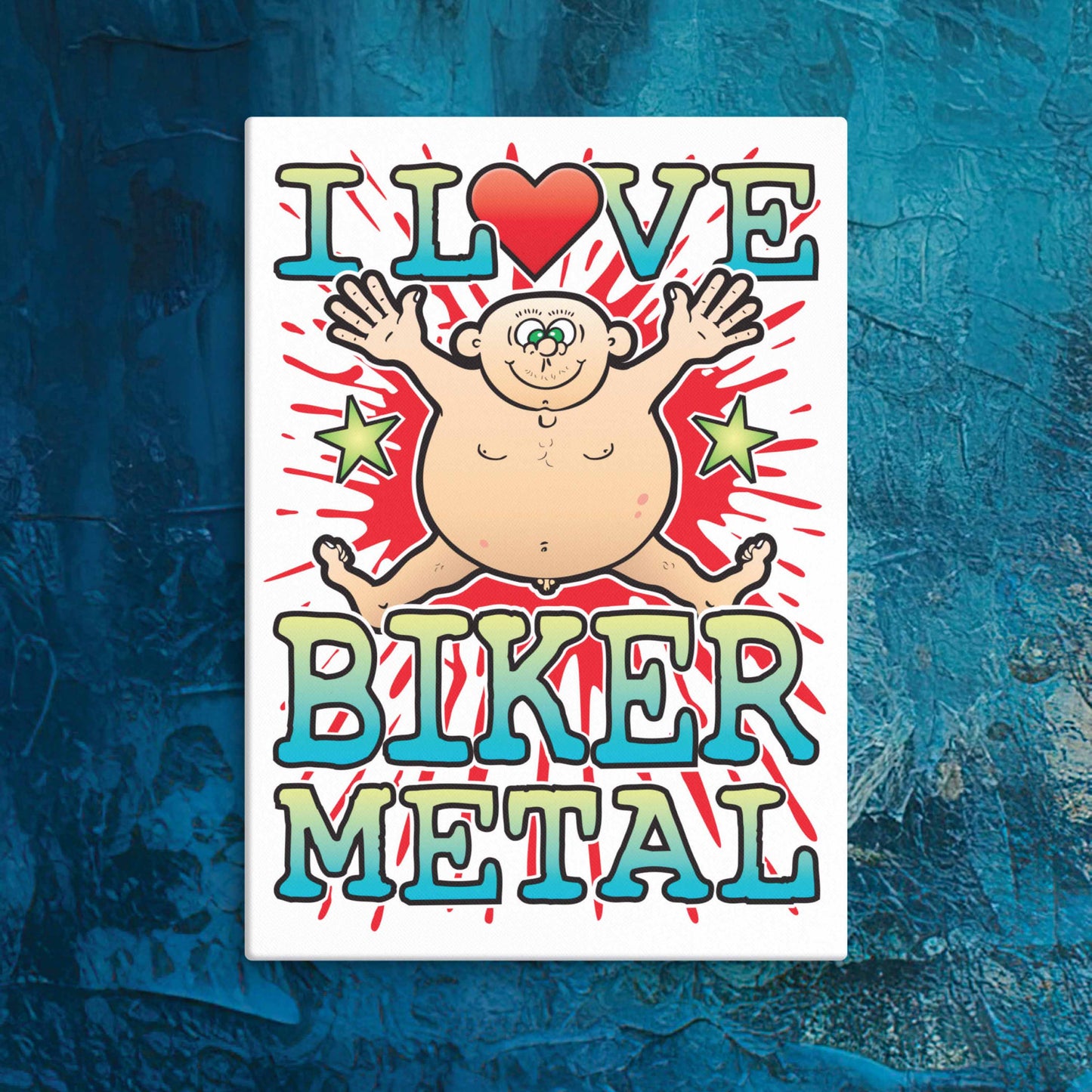 Biker Metal Canvas Print 30x40cm