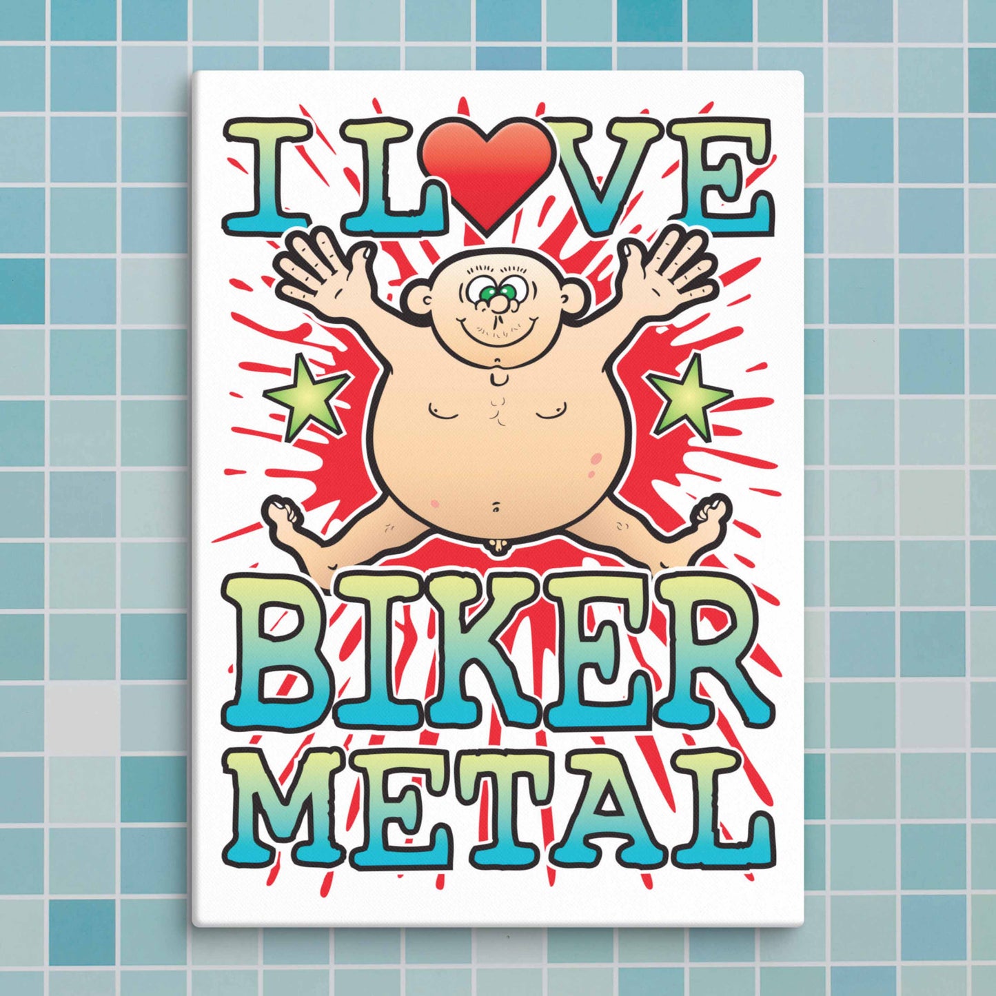 Biker Metal Canvas Print 30x40cm