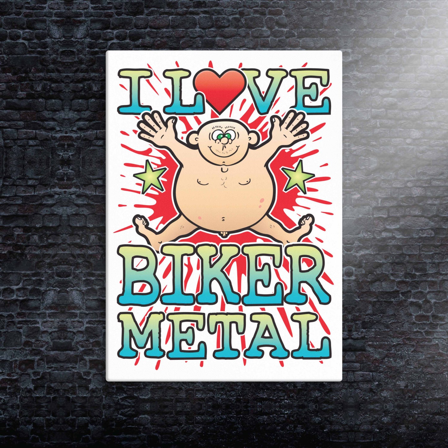 Biker Metal Canvas Print 30x40cm