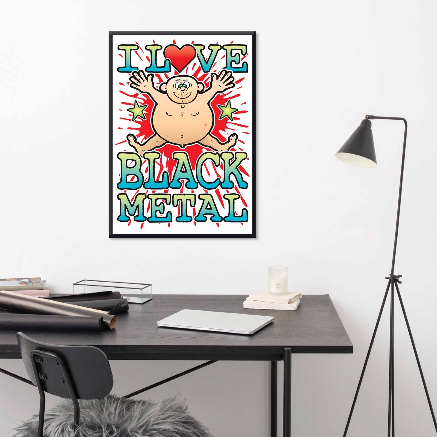 Black Metal 50x70cm Wall Art / Love Music Poster