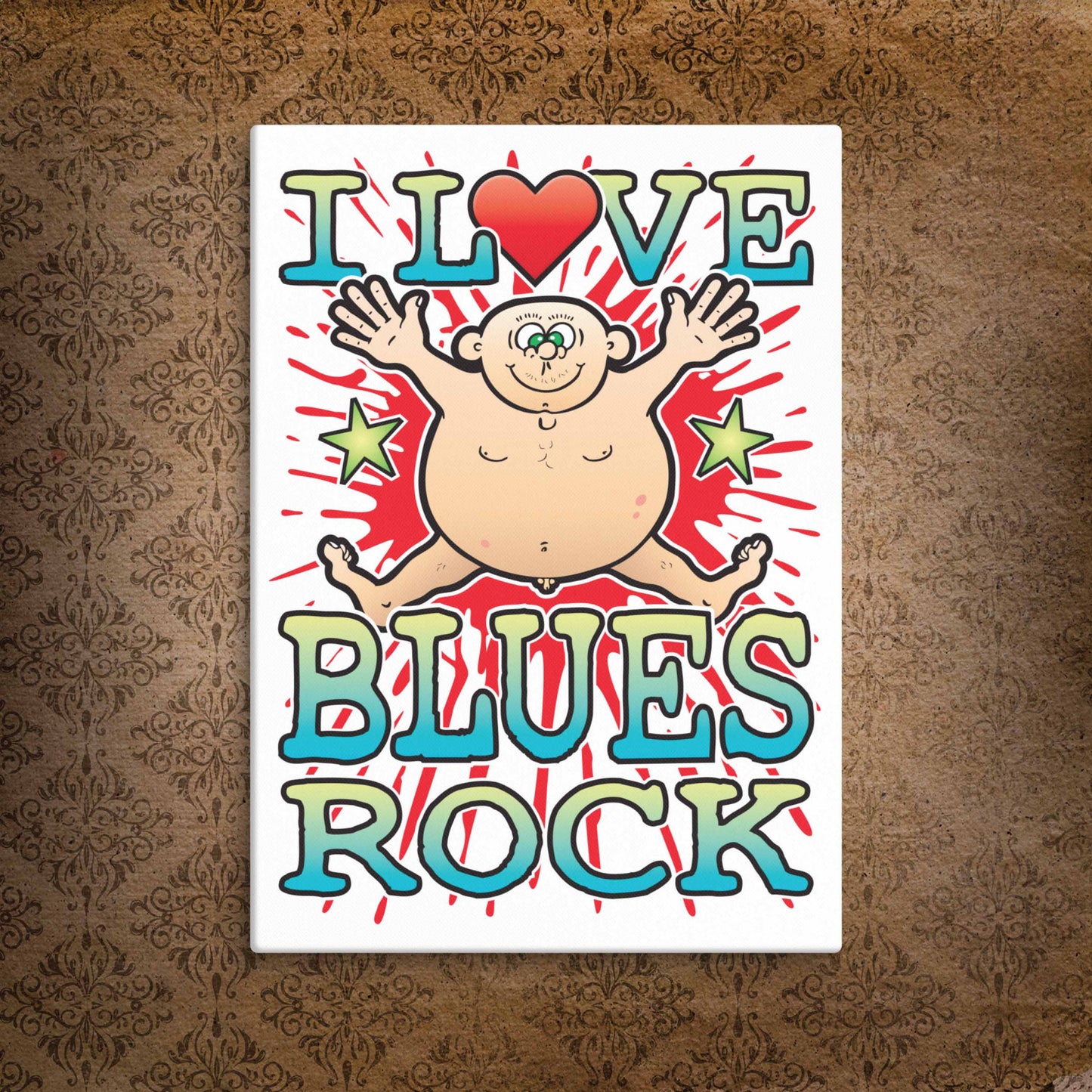 Blues Rock Canvas Print 30x40cm