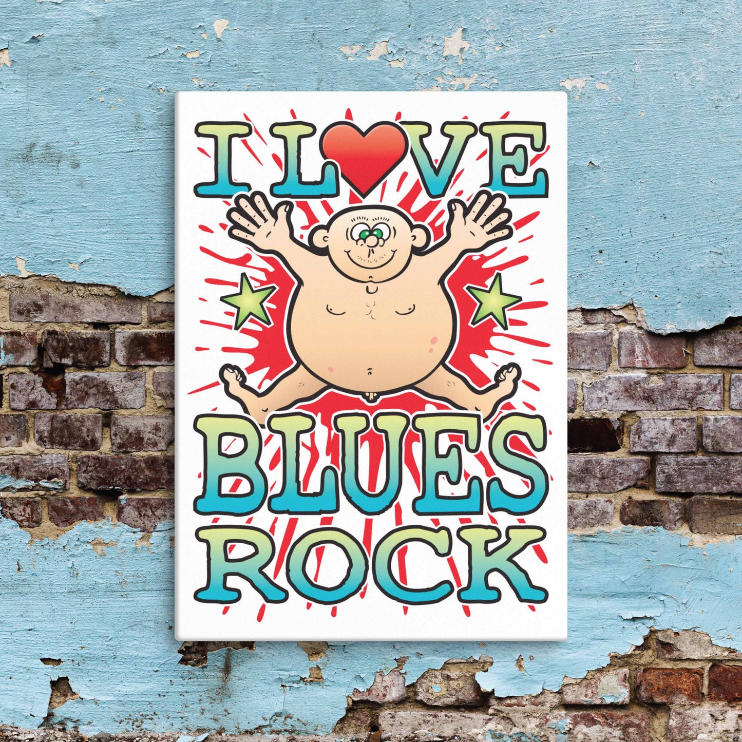 Blues Rock Canvas Print 30x40cm