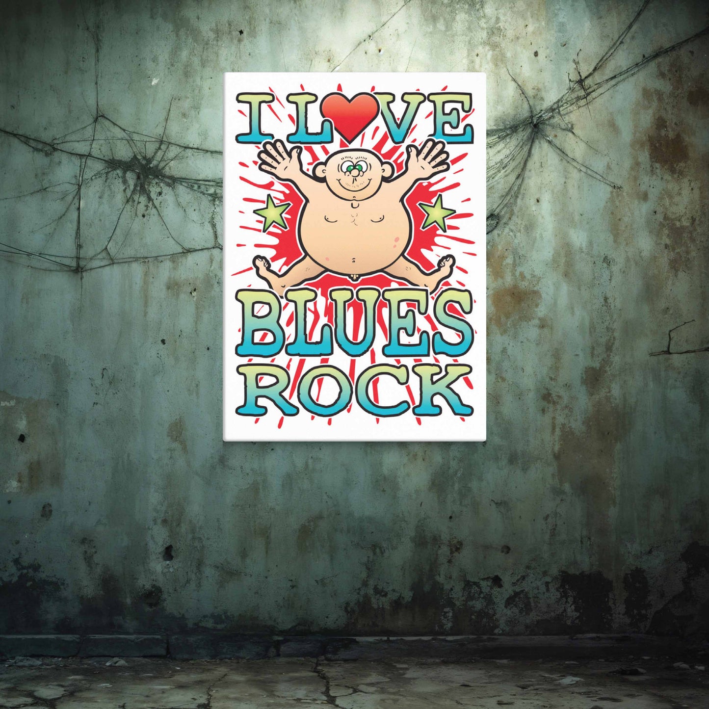 Blues Rock Canvas Print 30x40cm