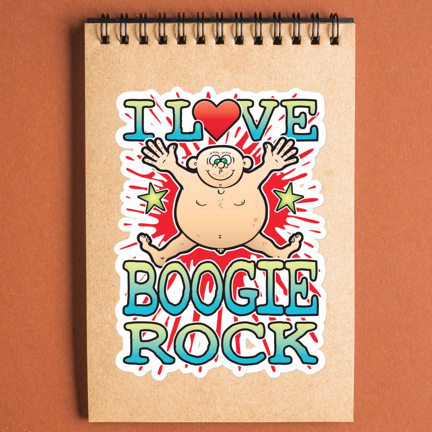 Boogie Rock Vinyl Kiss-Cut Sticker / 14 x 10cm