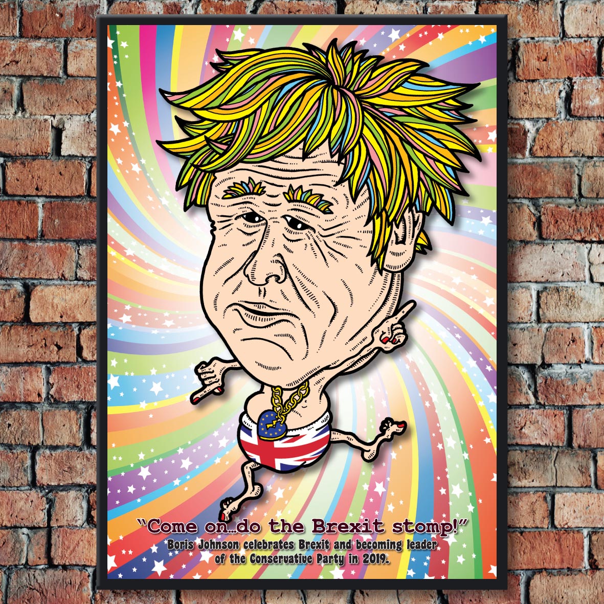 Boris Johnson Disco Dancing In His Undies Art Print
