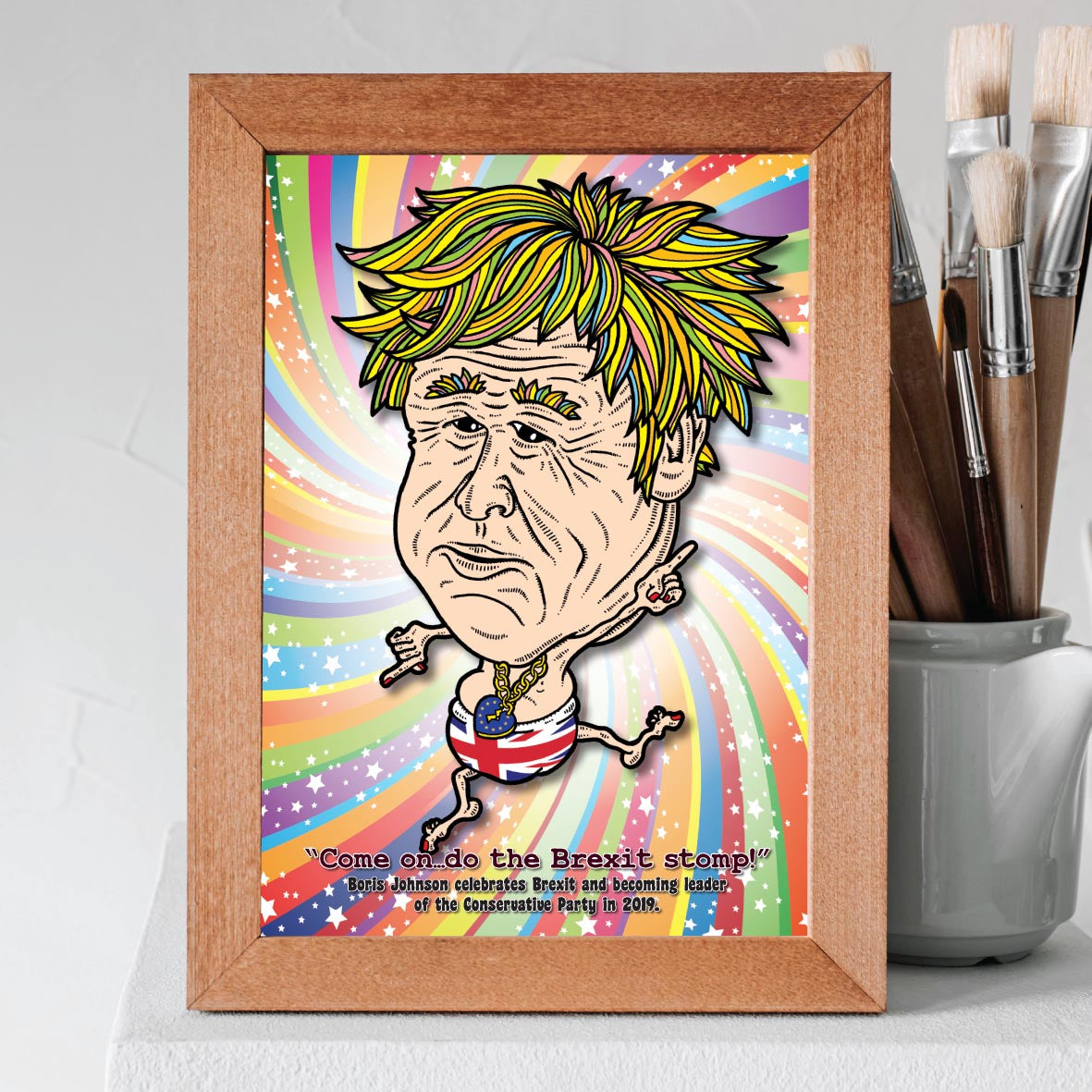 Boris Johnson Disco Dancing In His Undies Art Print