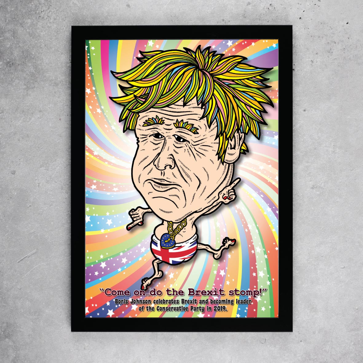 Boris Johnson Disco Dancing In His Undies Art Print