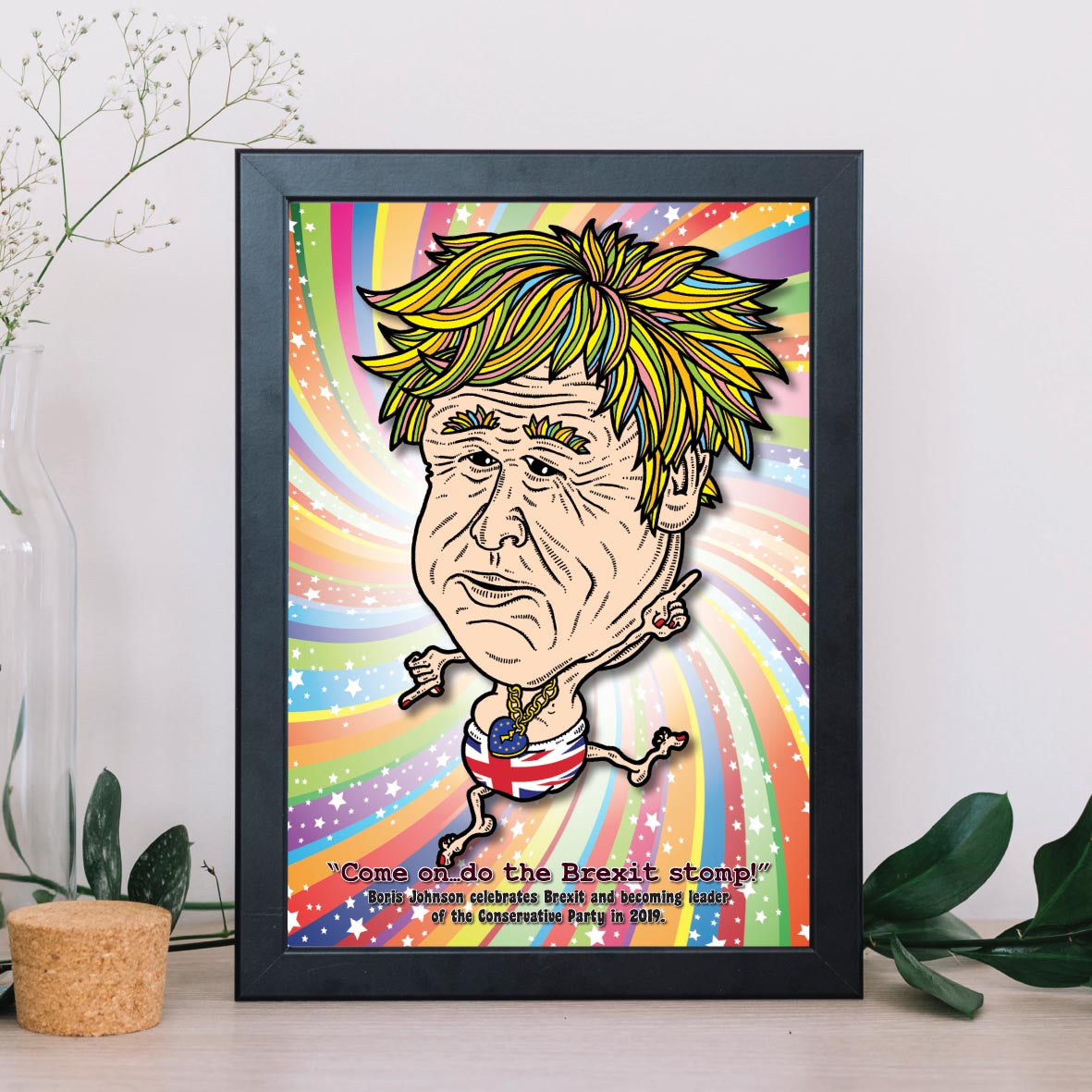 Boris Johnson Disco Dancing In His Undies Art Print