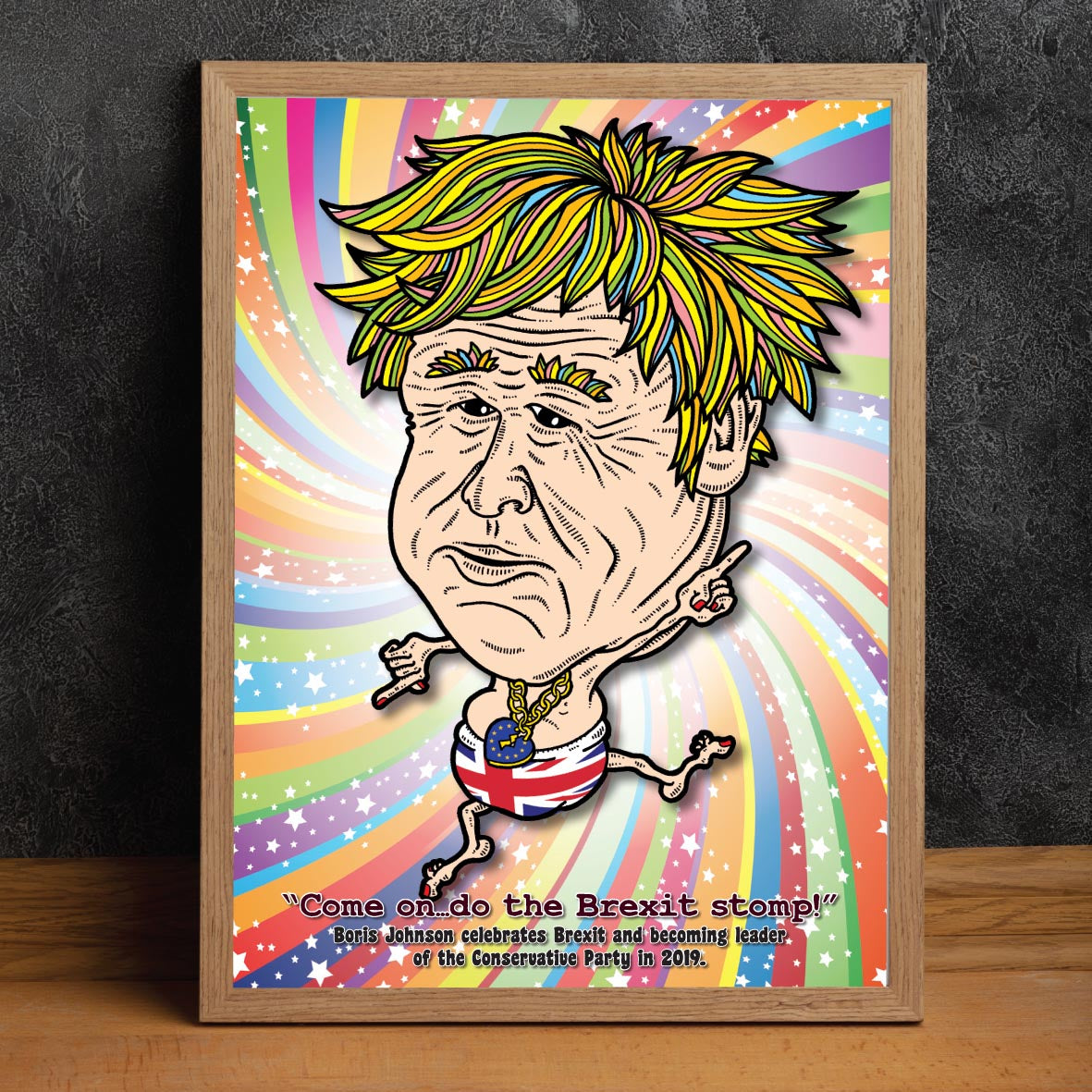 Boris Johnson Disco Dancing In His Undies Art Print