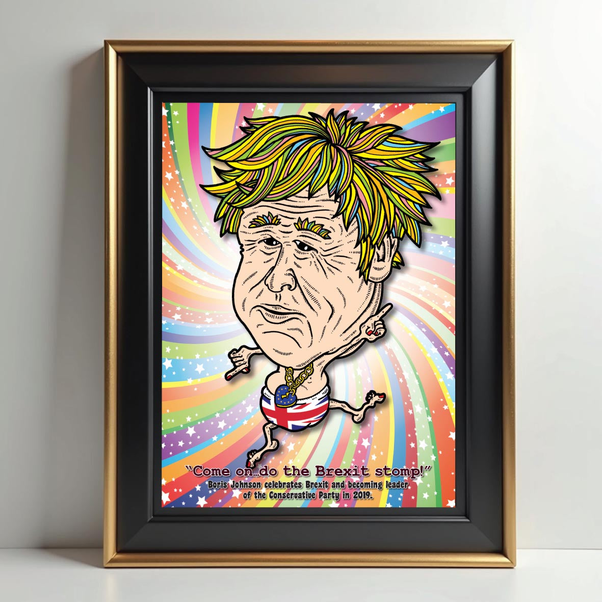 Boris Johnson Disco Dancing In His Undies Art Print
