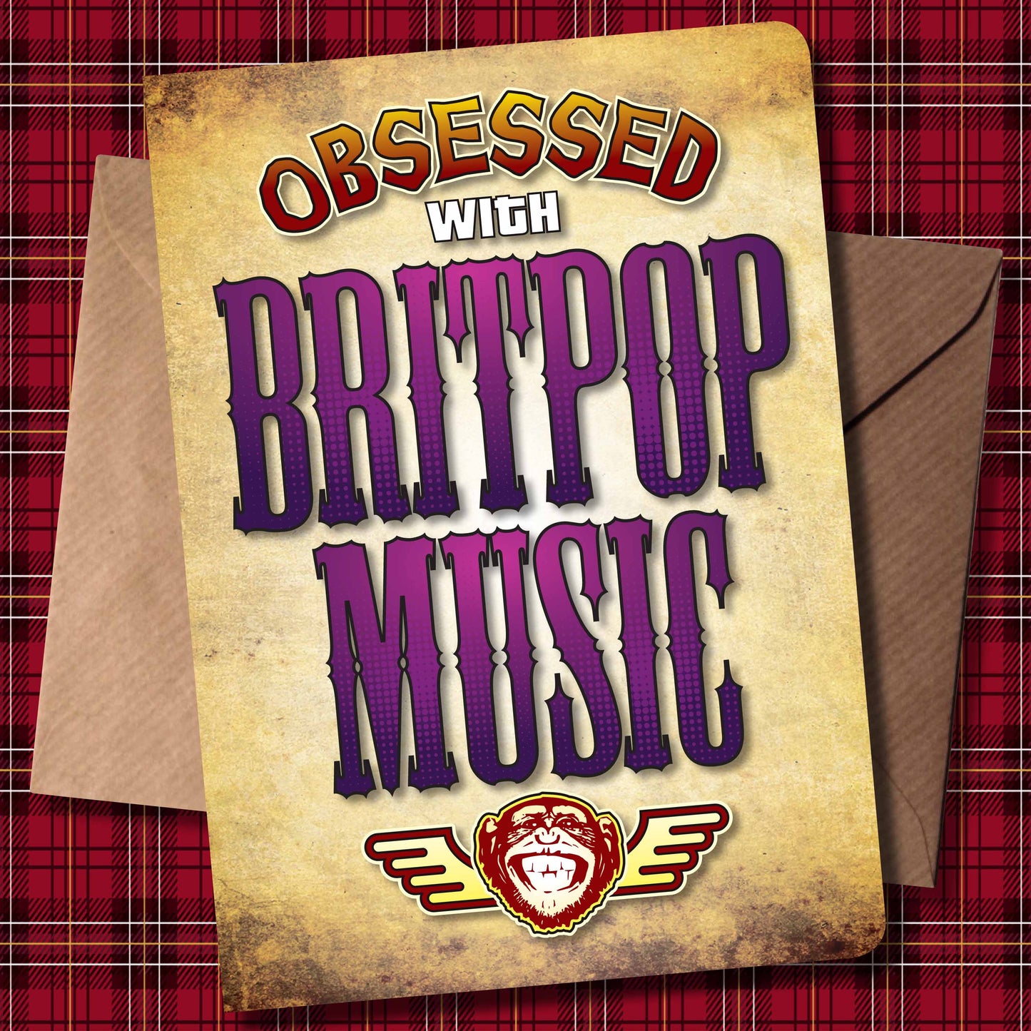 Britpop Music - Obsessed Art Poster + Birthday / Greetings Card