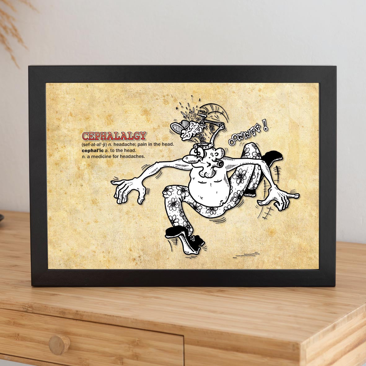 Cephalalgy Cartoon Art Print