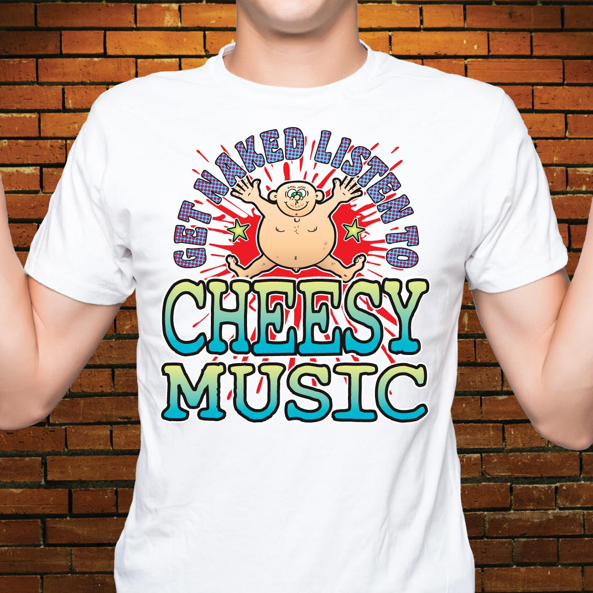 Cheesy Music Funny Slogan Cotton T-Shirt