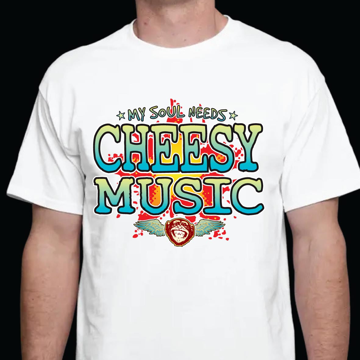 Cheesy Music Cotton T-Shirt