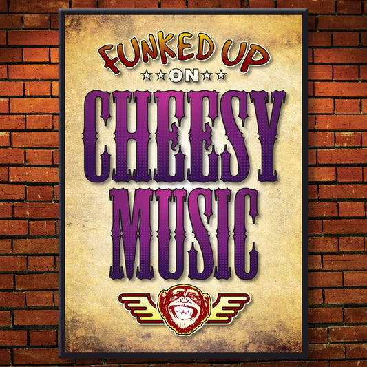 Cheesy Music Art Print / Poster / Birthday Card / Greetings Card