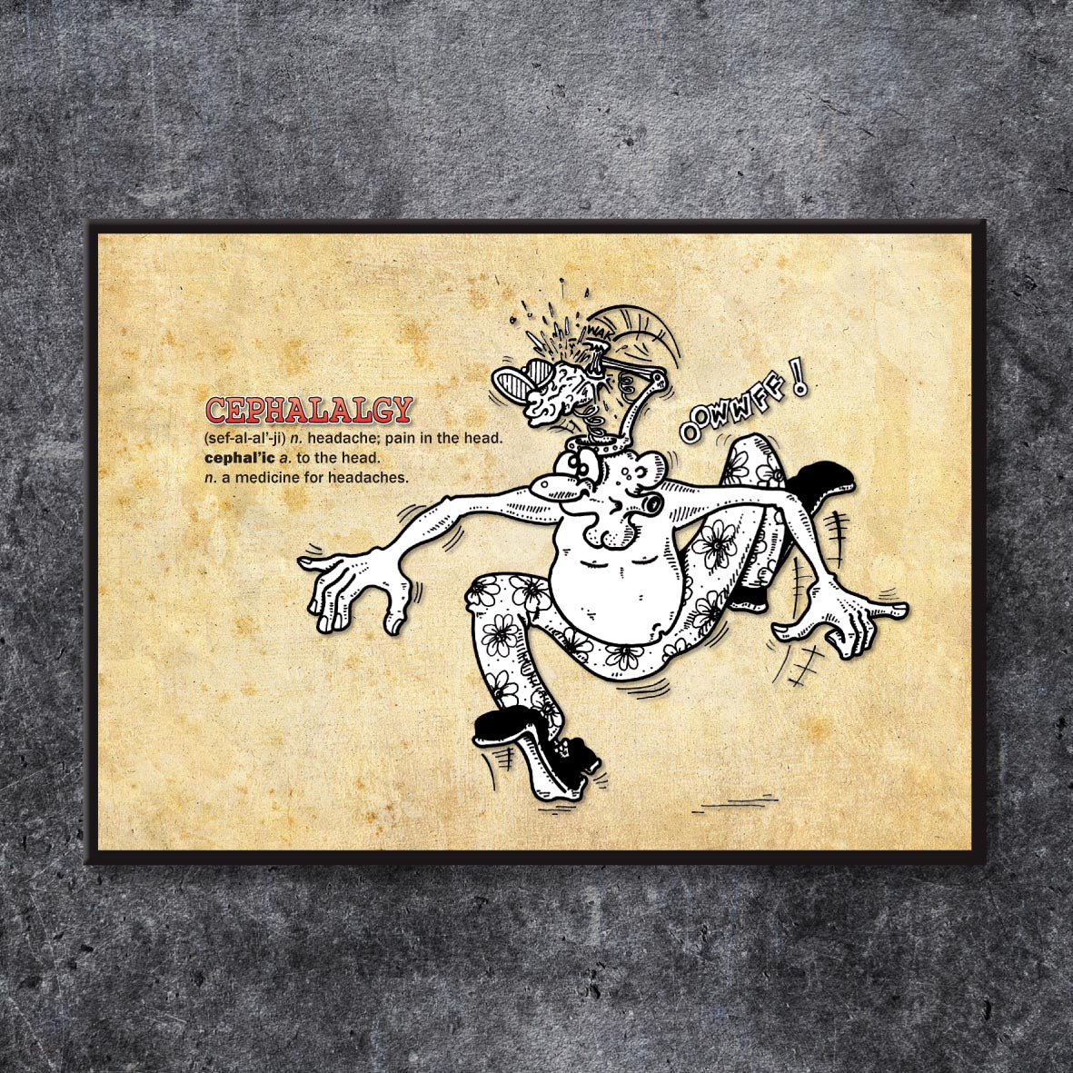 Cephalalgy Cartoon Art Print