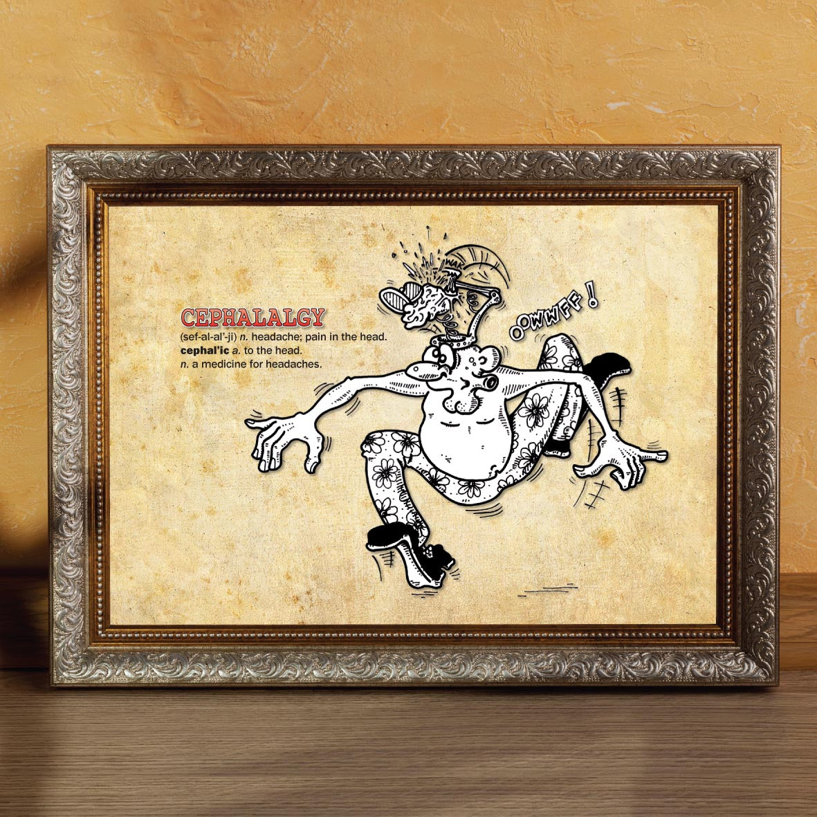 Cephalalgy Cartoon Art Print