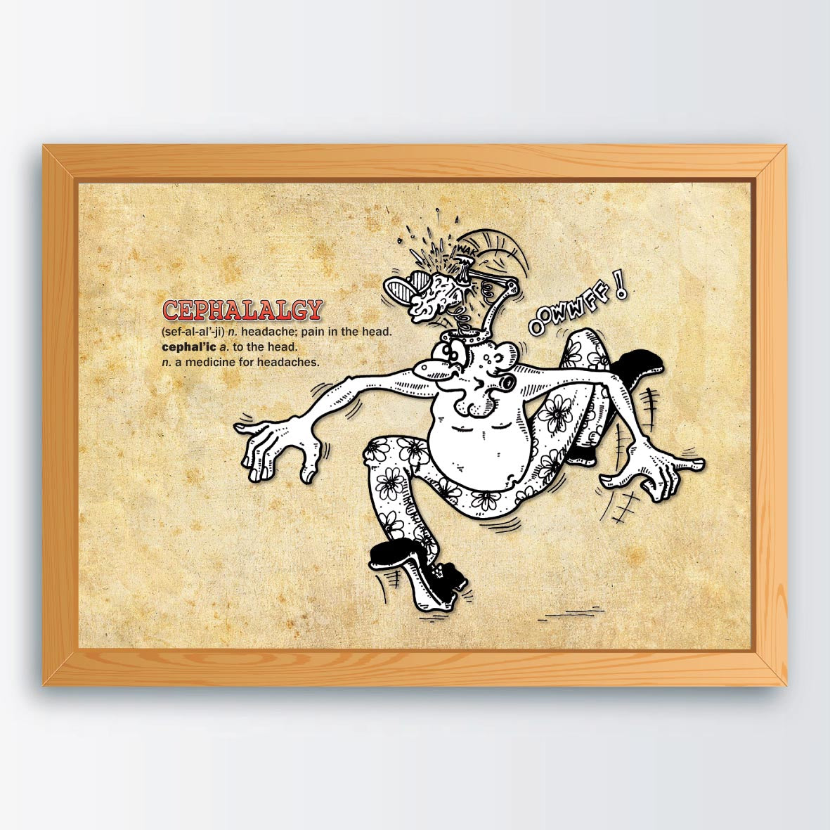 Cephalalgy Cartoon Art Print