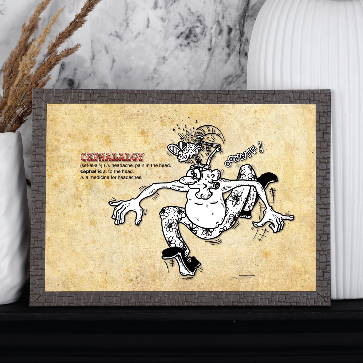Cephalalgy Cartoon Art Print