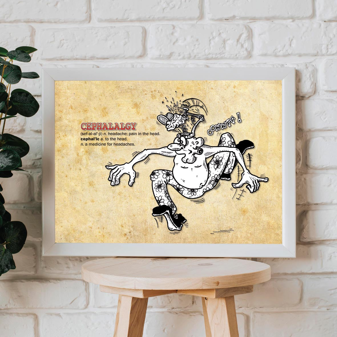 Cephalalgy Cartoon Art Print