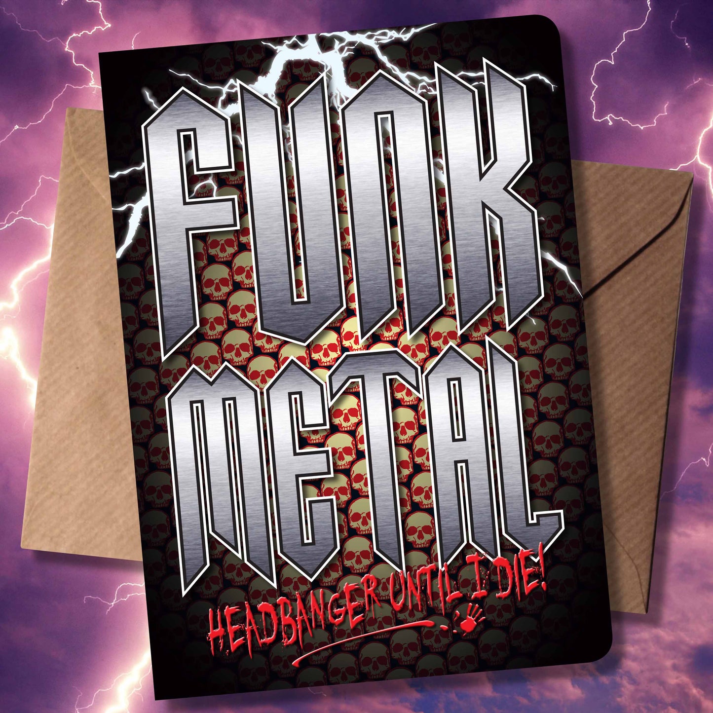 Funk Metal Headbanger Art Print + Birthday / Greetings Card