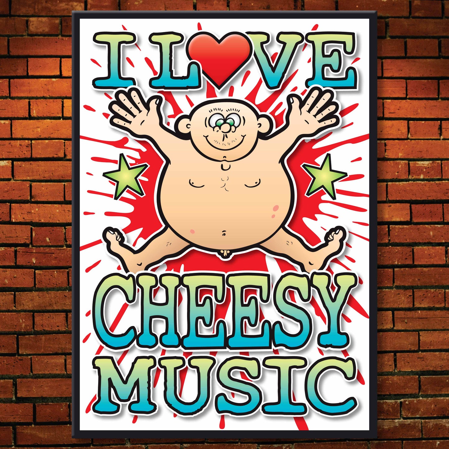 Cheesy Music Art Print / Love Music Poster / Wall Décor / Rock Guru