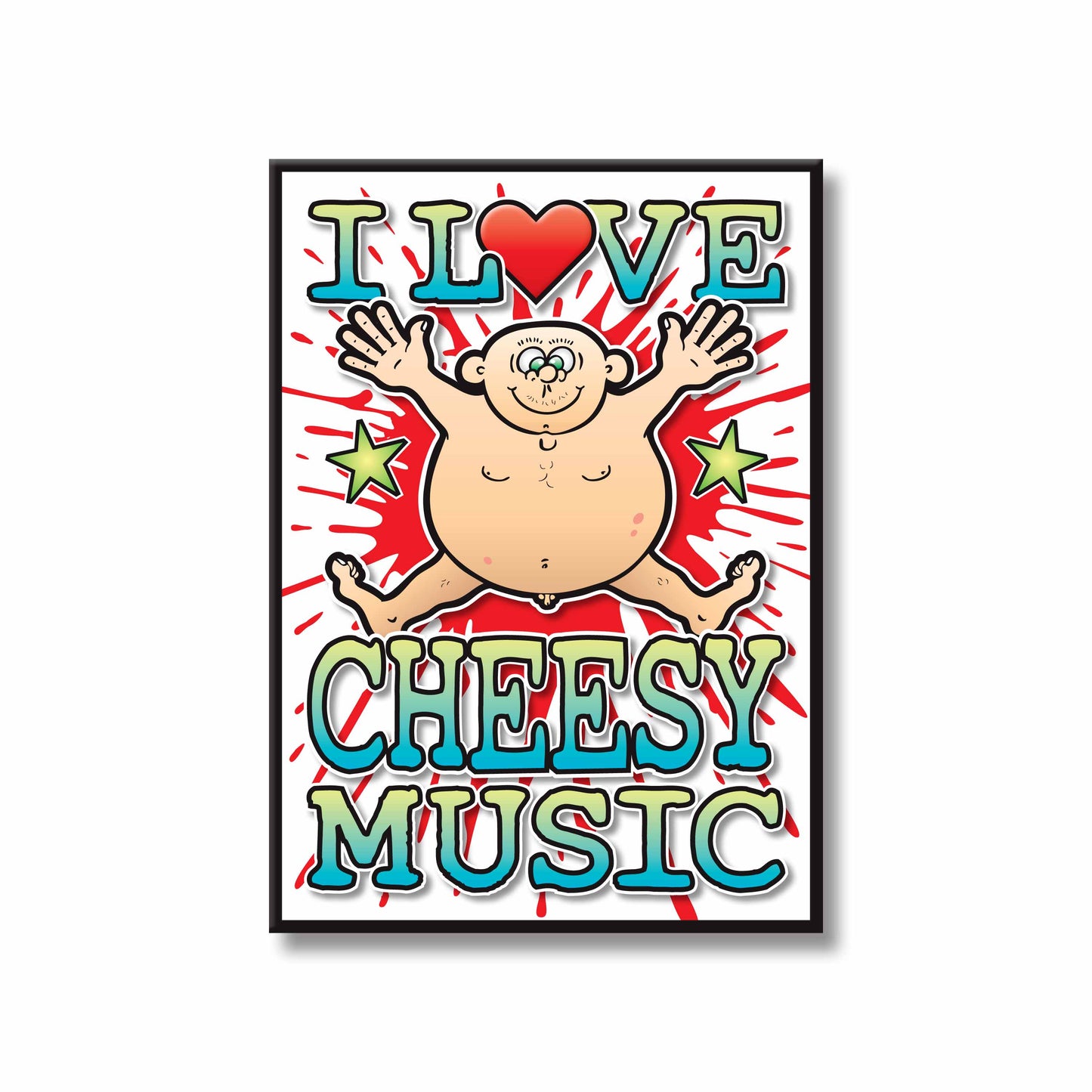 Cheesy Music Art Print / Love Music Poster / Wall Décor / Rock Guru