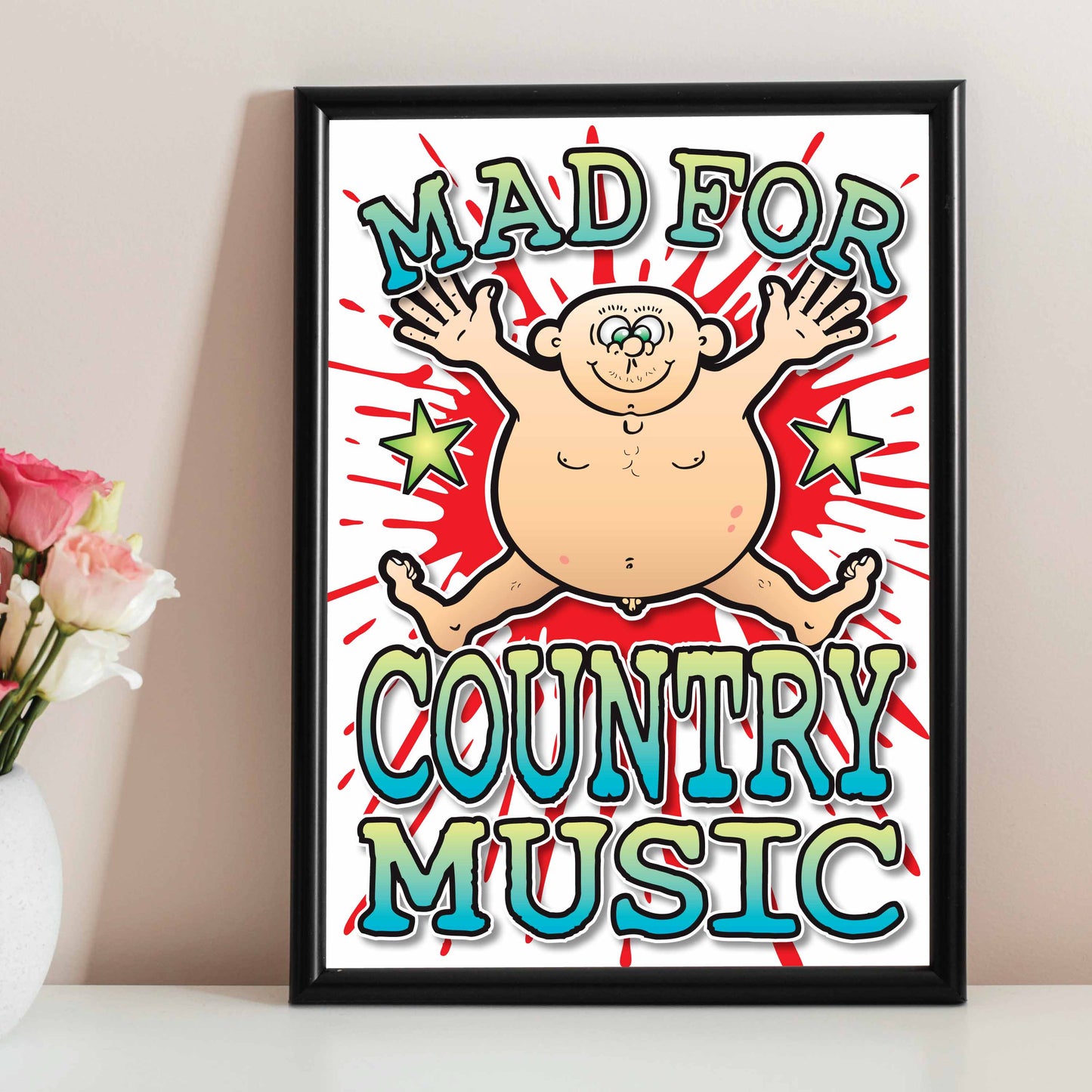 Country Music Art Print / Mad For Music Poster / Wall Décor