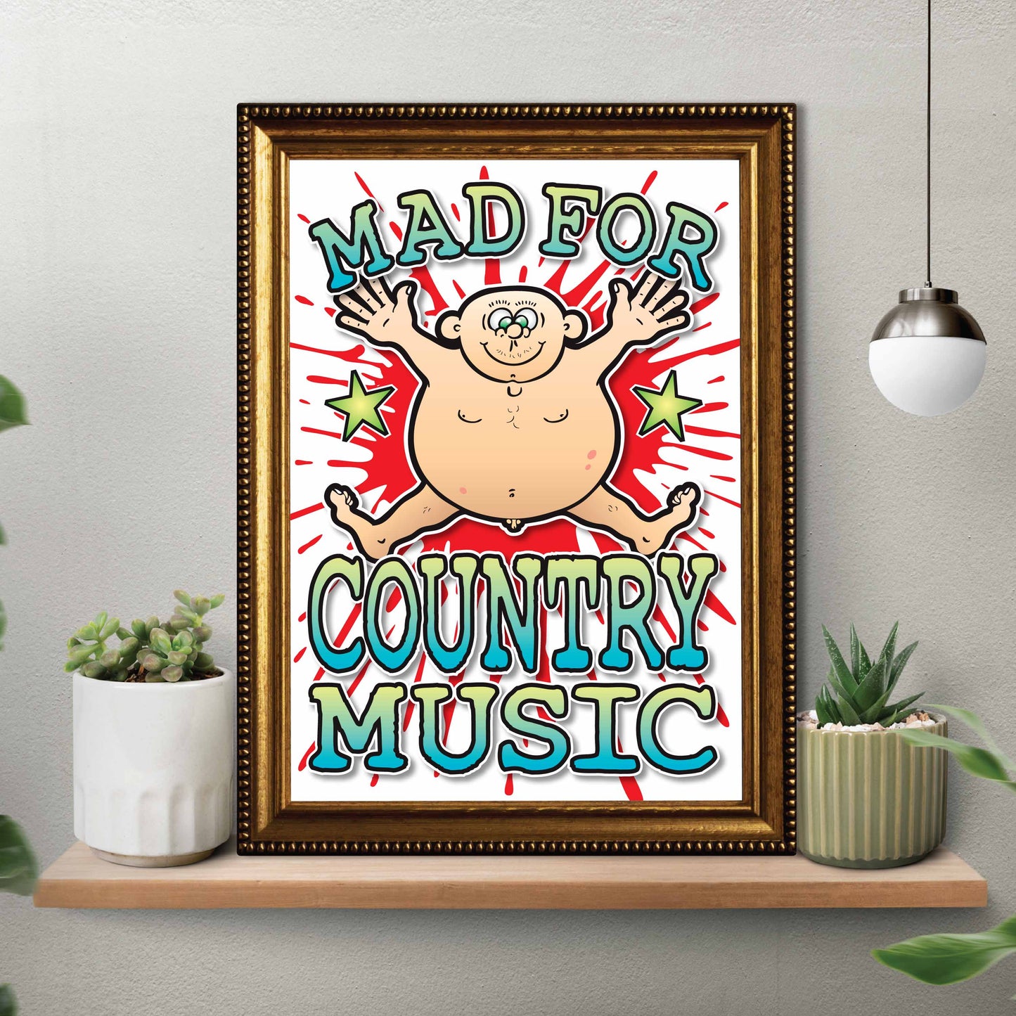 Country Music Art Print / Mad For Music Poster / Wall Décor