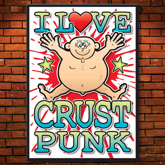 Crust Punk Art Print / Love Music Poster / Wall Décor / Rock Guru