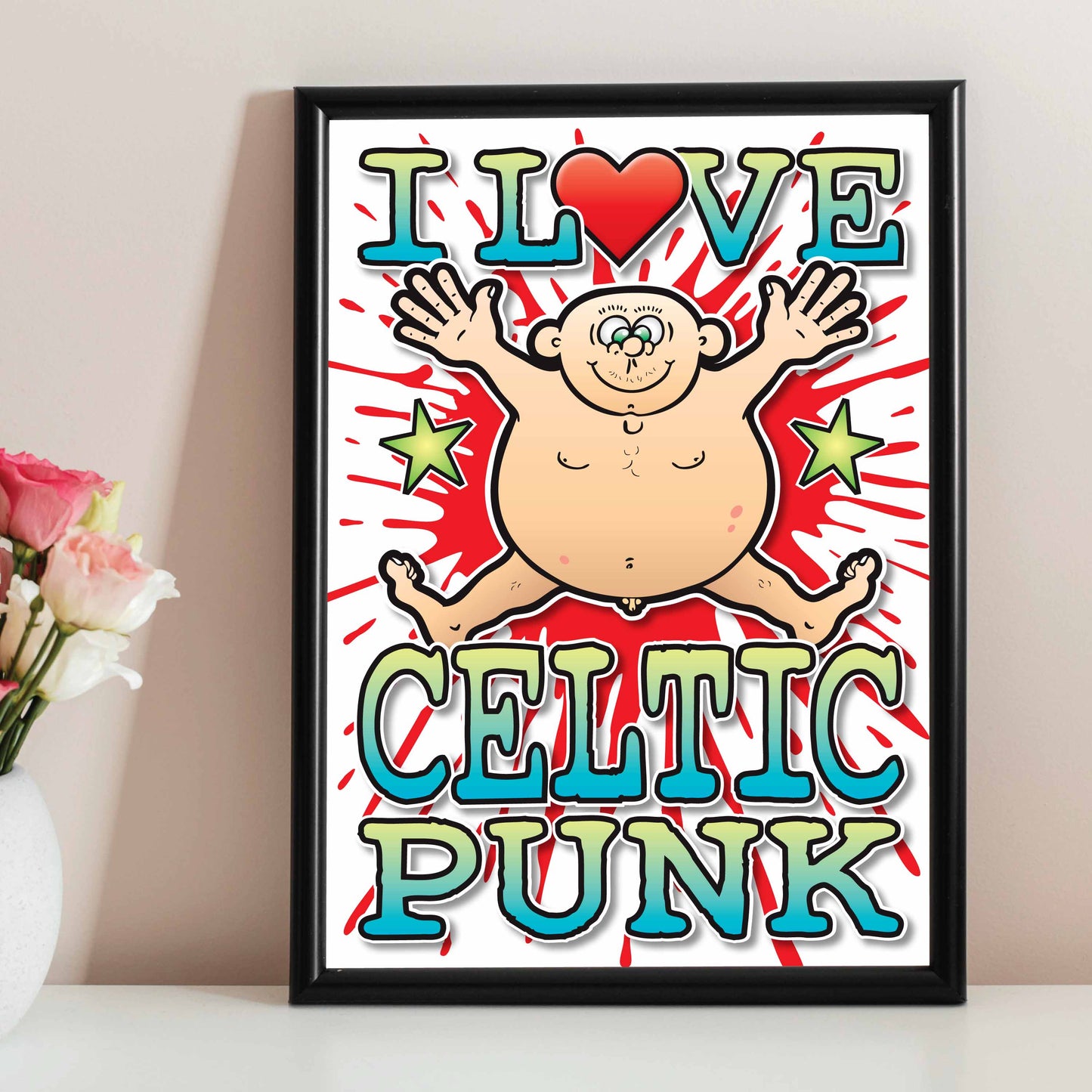 Celtic Punk Art Print / Love Music Poster / Wall Décor / Rock Guru
