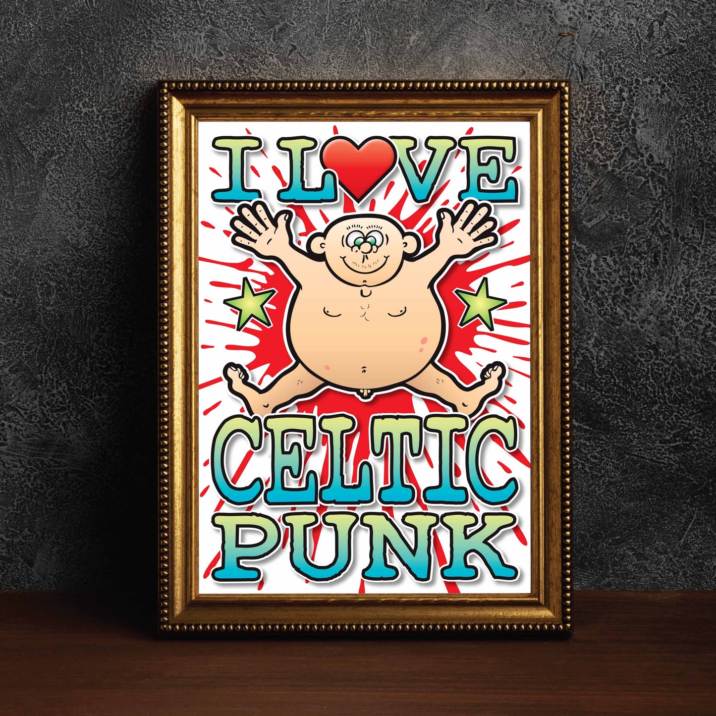 Celtic Punk Art Print / Love Music Poster / Wall Décor / Rock Guru