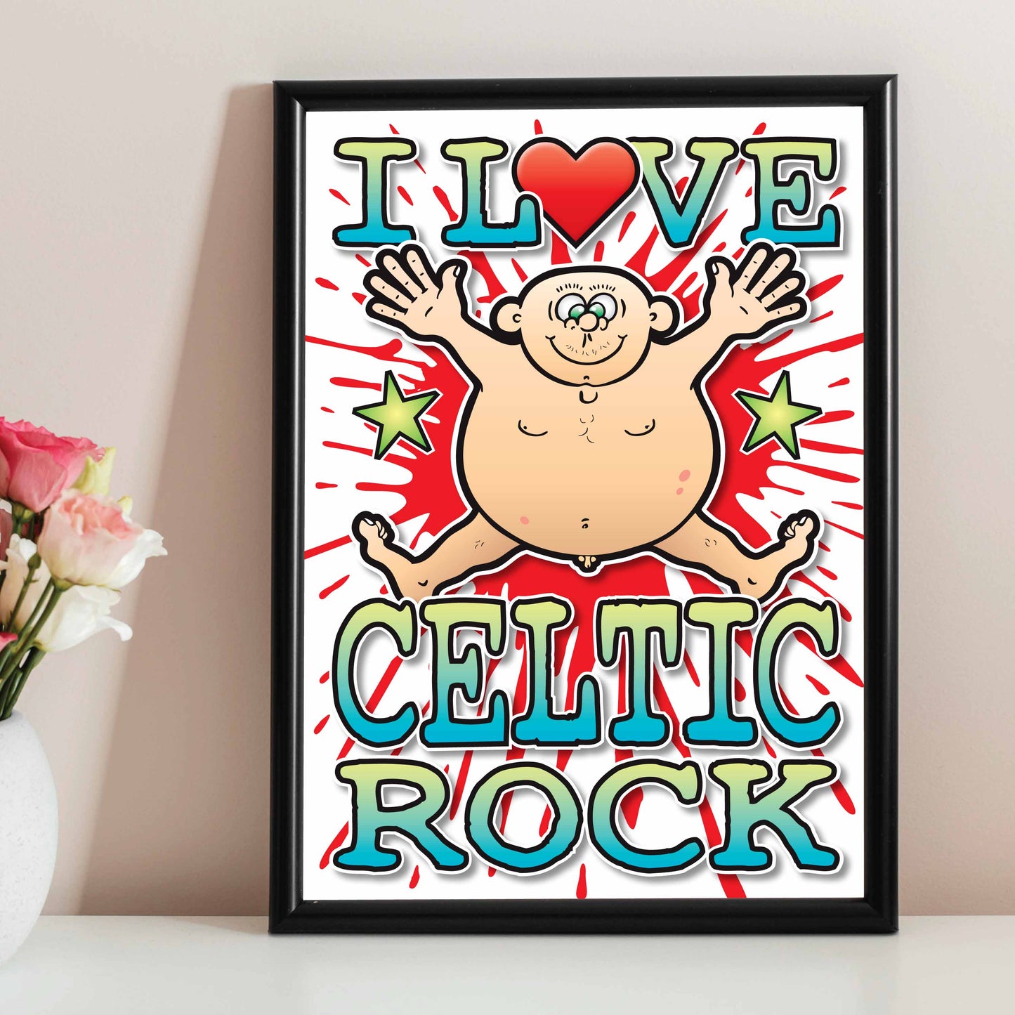 Celtic Rock Art Print / Love Music Poster / Wall Décor / Rock Guru