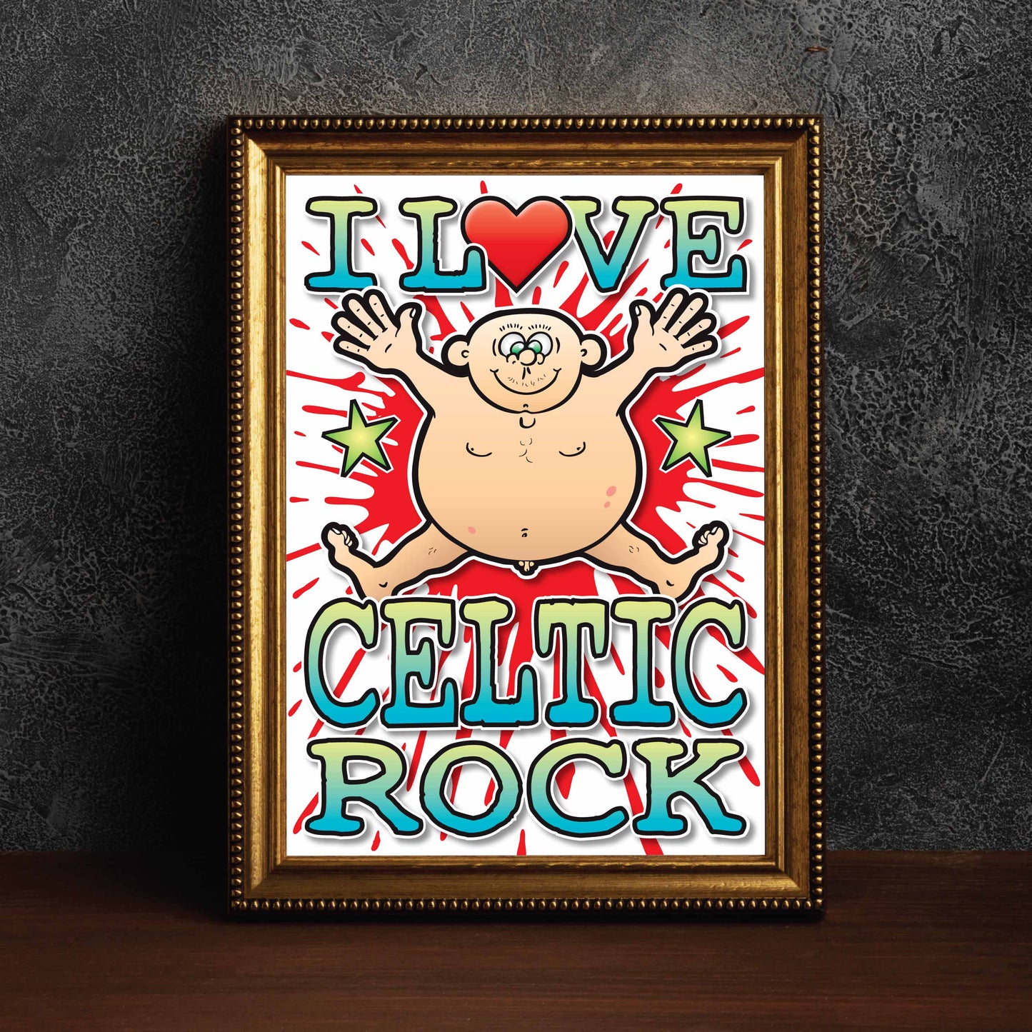 Celtic Rock Art Print / Love Music Poster / Wall Décor / Rock Guru