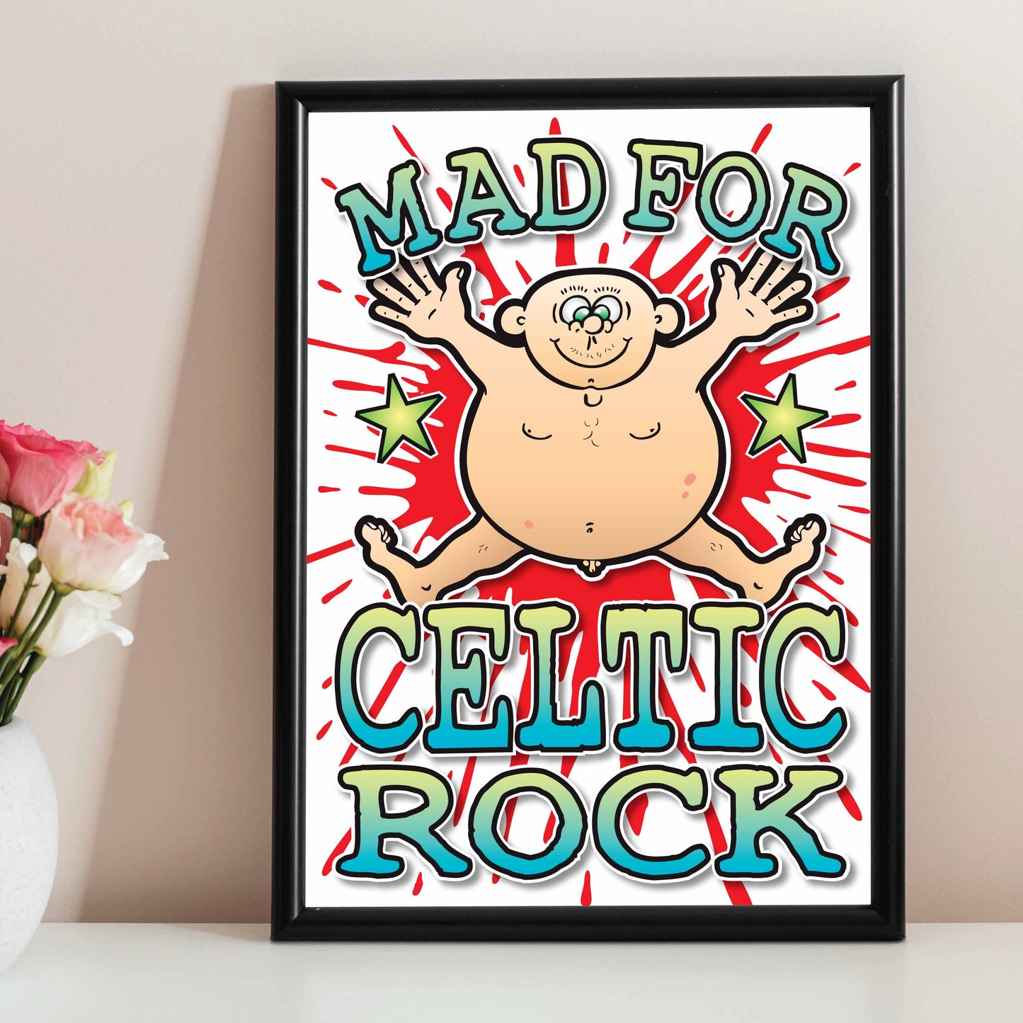 Celtic Rock Art Print / Mad For Music Poster / Wall Décor