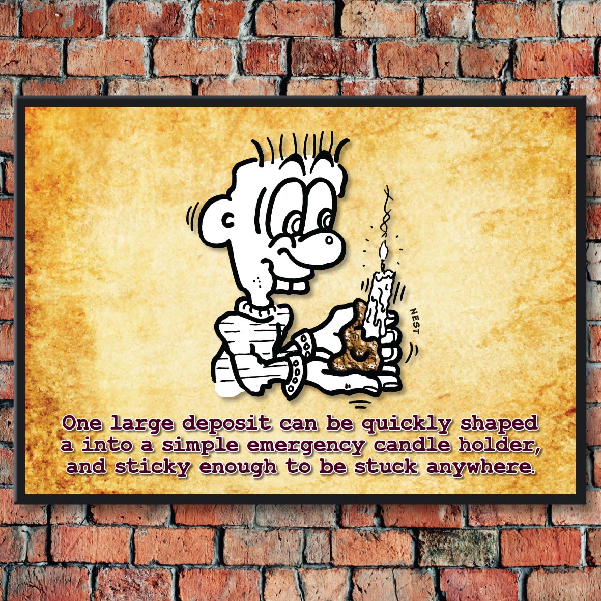 Makeshift Candle Holder Cartoon Art Print