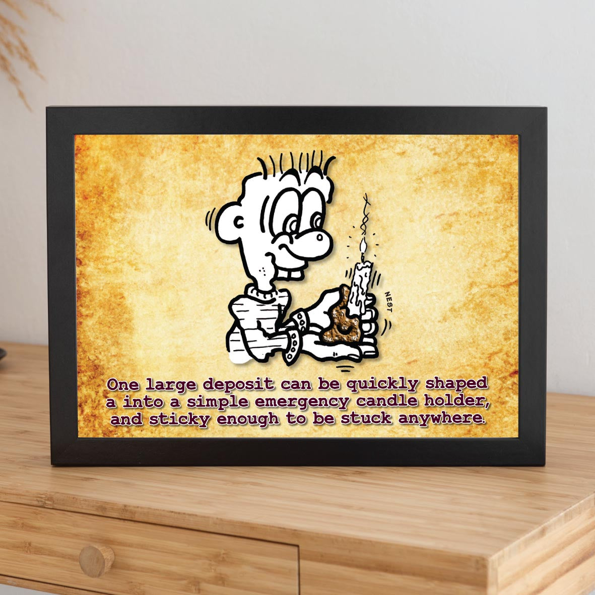 Makeshift Candle Holder Cartoon Art Print