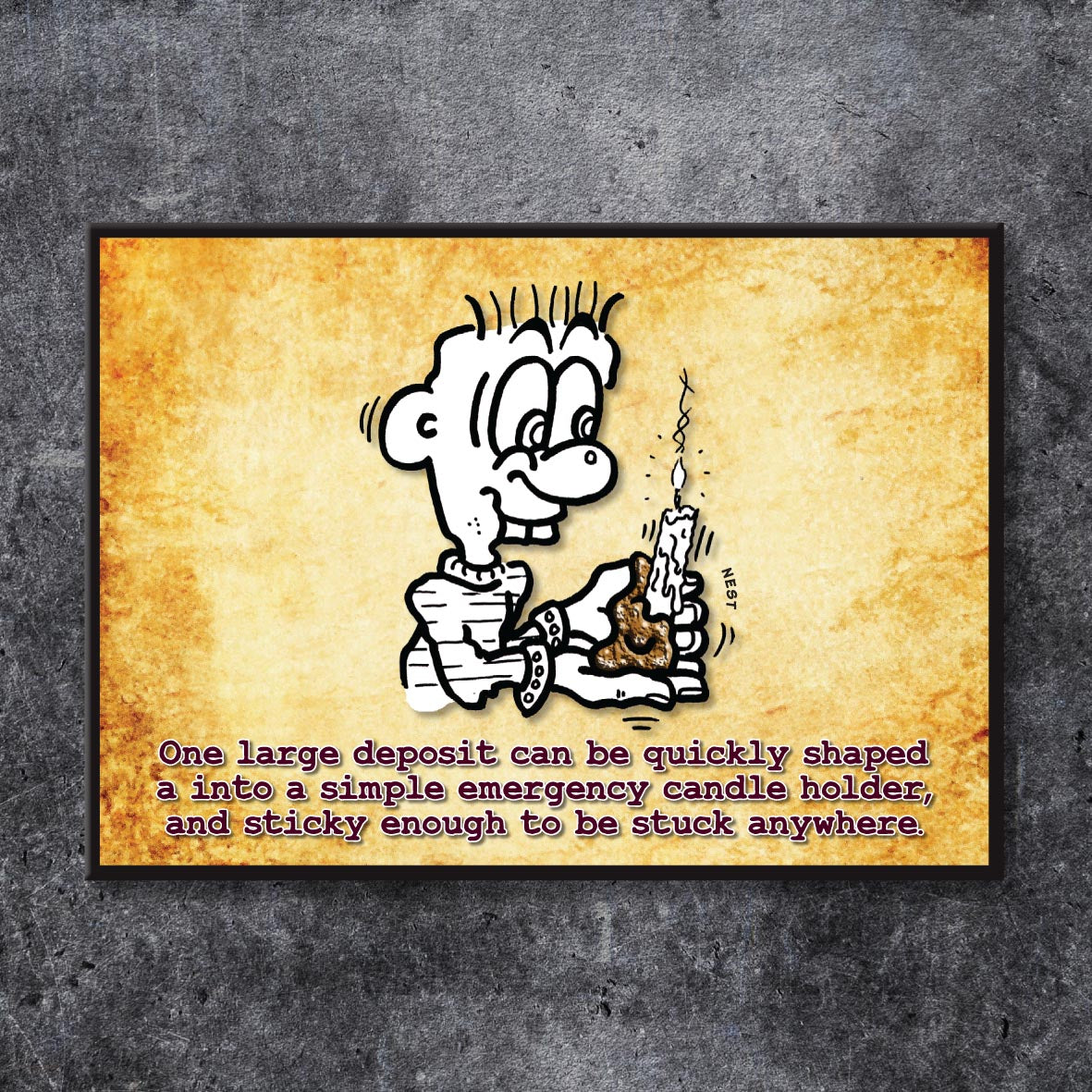 Makeshift Candle Holder Cartoon Art Print