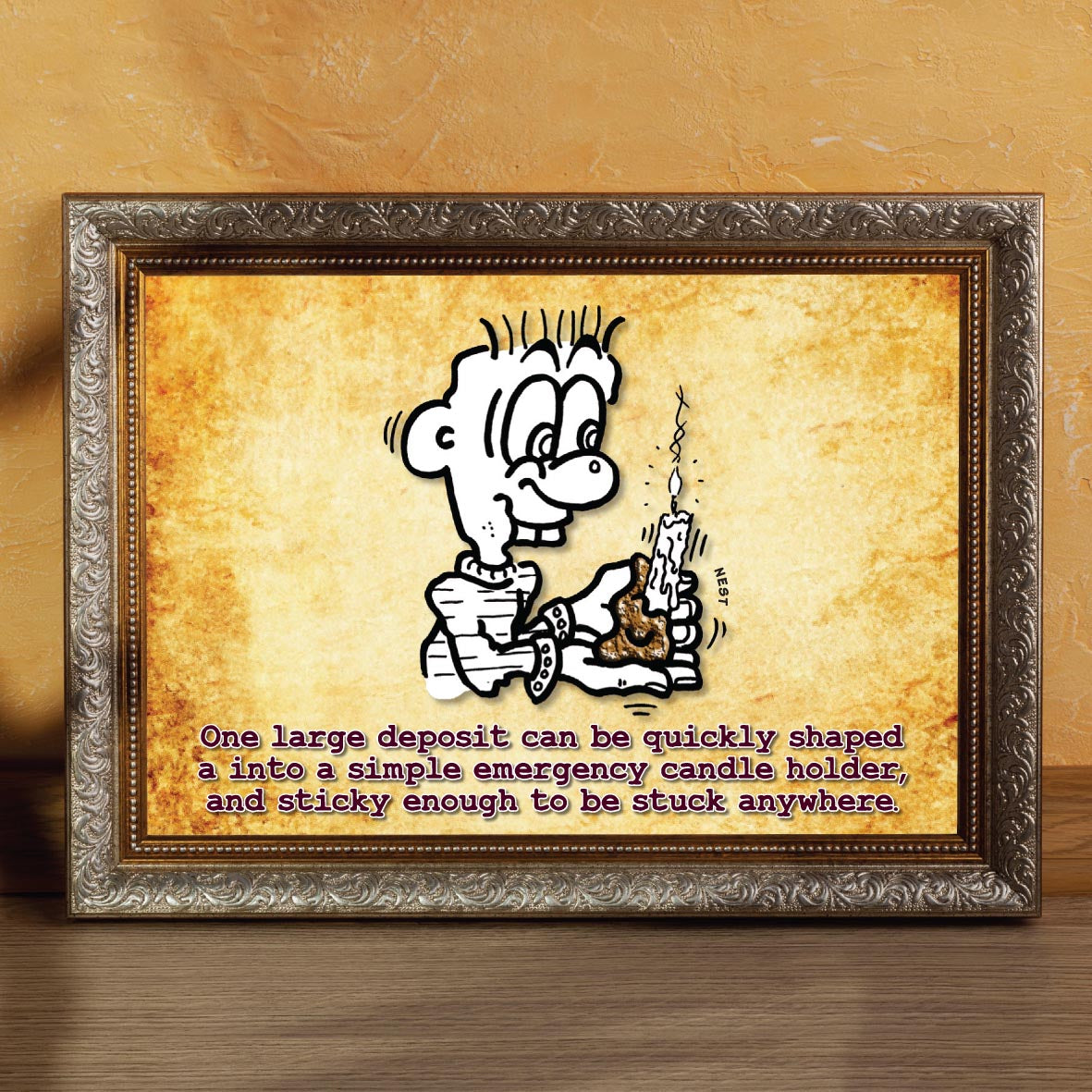 Makeshift Candle Holder Cartoon Art Print