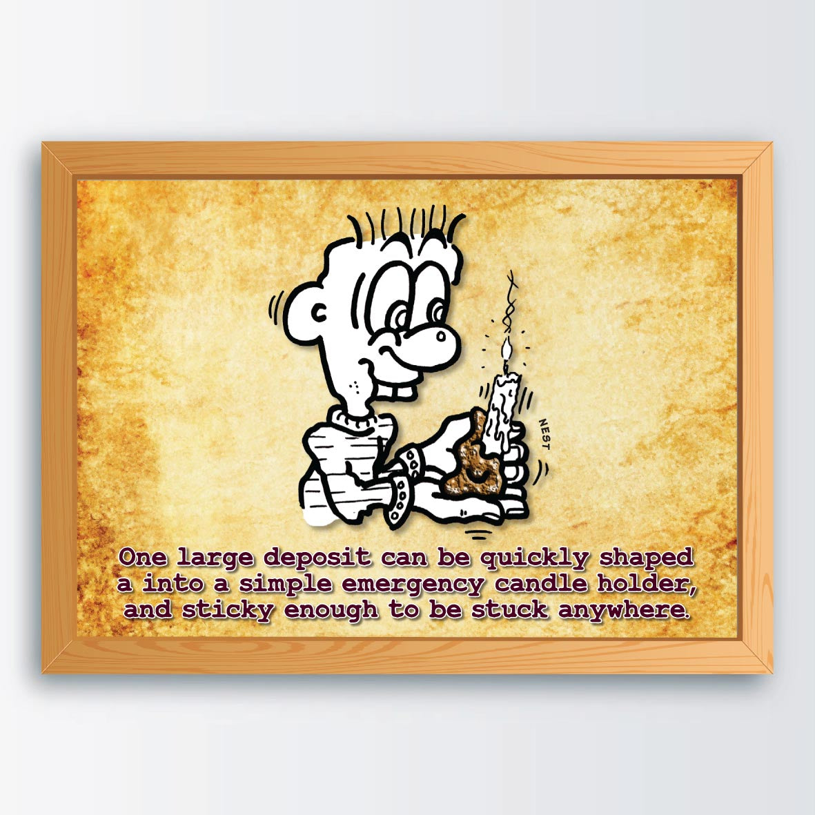 Makeshift Candle Holder Cartoon Art Print