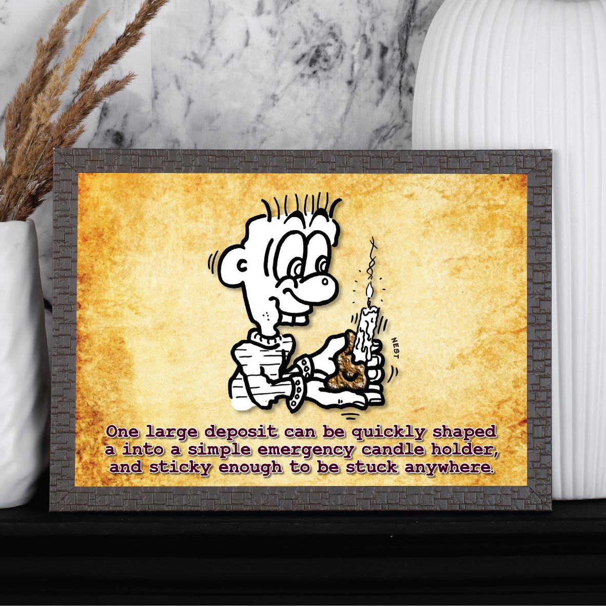 Makeshift Candle Holder Cartoon Art Print