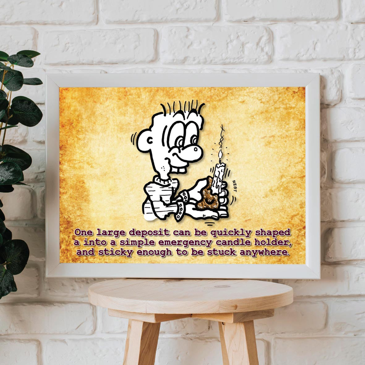 Makeshift Candle Holder Cartoon Art Print